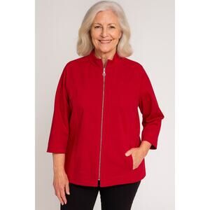 Worth New York Red Jacket Size Large 3/4 Sleeve